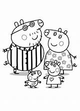 Peppa Pig Coloring Family Whole Pages Coloringsky Drawing Printable Colouring sketch template