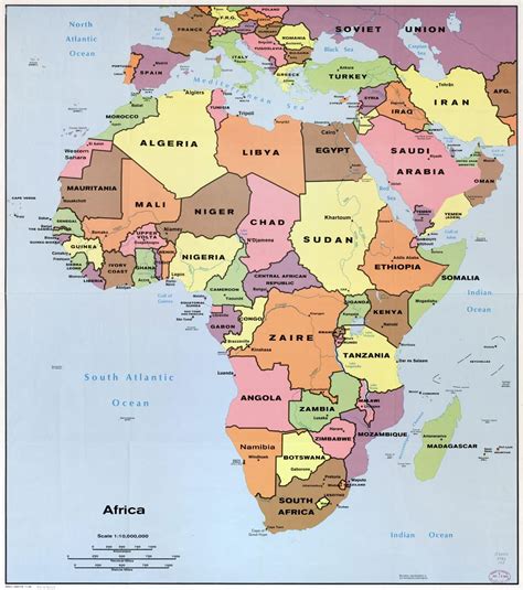 detalle  gran escala mapa politico de africa  las marcas de capitales ciudades importantes