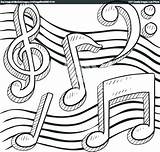 Music Notes Coloring Pages Note Printable Drawing Musical Sketch Vector Treble Clef Doodle Line Border Stock Symbol Staff Mandolin Drawings sketch template