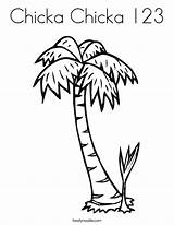 Chicka 123 Coloring Tree Palm Built California Usa sketch template