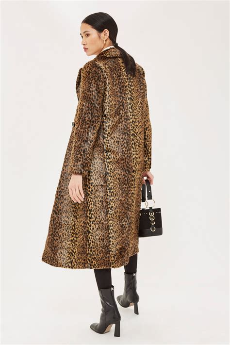 carousel image  leopard long coat topshop outfit fashion