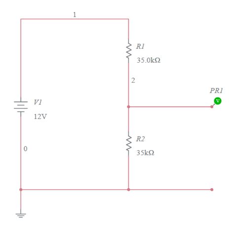 voltage divider circuit multisim