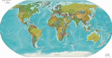 politique physique carte du monde