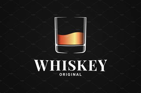 whiskey glass logo golden whiskey graphic objects creative market