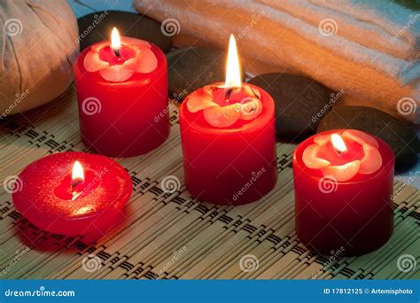 spa candle stock image image  flowers calm bokeh