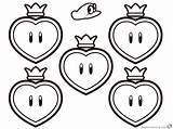 Mario Odyssey Super Coloring Pages Hearts Five Printable Life Color Kids sketch template