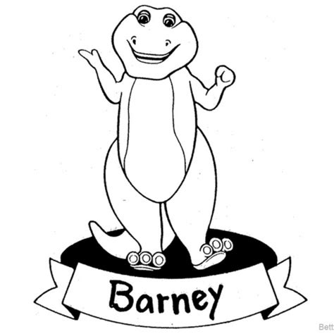 barney coloring pages black  white  printable coloring pages
