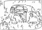 Abandoned Old Sketch Car sketch template