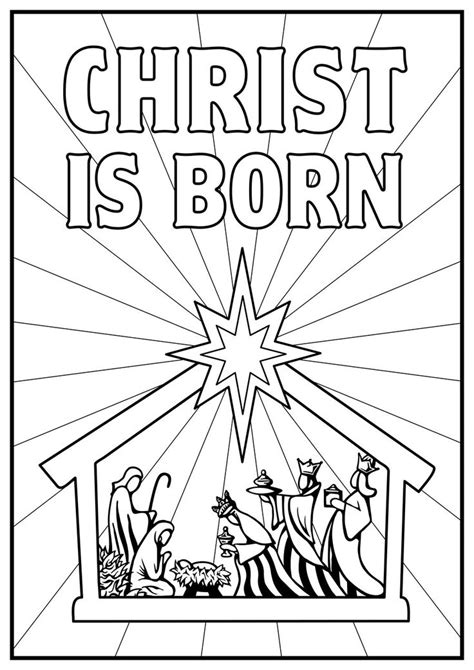 christ  born coloring page christmas school crafts pinterest