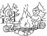 Campfire Coloring Designlooter sketch template