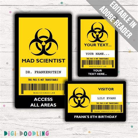 printable scientist id badge