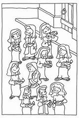 Virgins Bridesmaids Ten Parable Lds Parables Ministry Stories sketch template