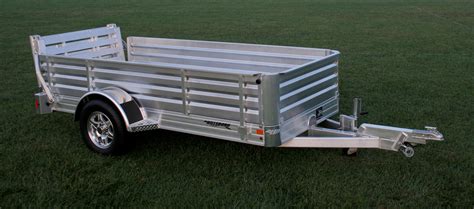 aluminum utility trailer bi fold ramp hillsboro trailers  truckbeds