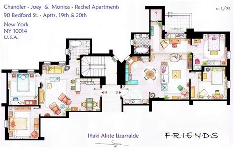 check out floor plans of tv homes from batman the flintstones friends sex and the city and