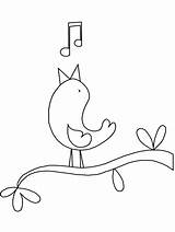 Coloring Birds Bird Sing Pages Printable Singing Animals Kids Canary Preschool Print Drawing Book Advertisement Leave sketch template