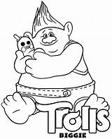 Coloring Trolls Troll Biggie Pages Just Topcoloringpages Color Print sketch template