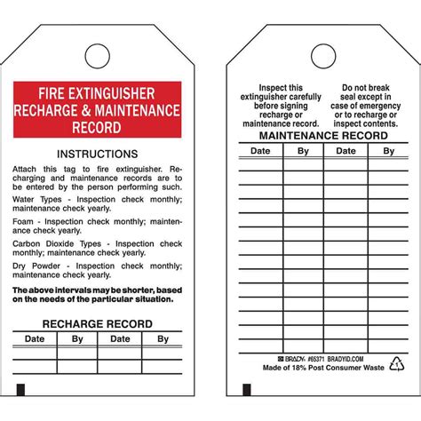 printable fire extinguisher inspection log  fire extinguisher