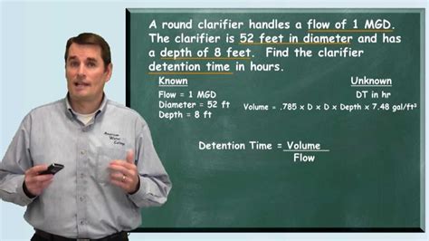 Problem Solved Detention Time Water Treatment Math Youtube