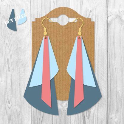 leather earrings svg dxf png geometric earring template