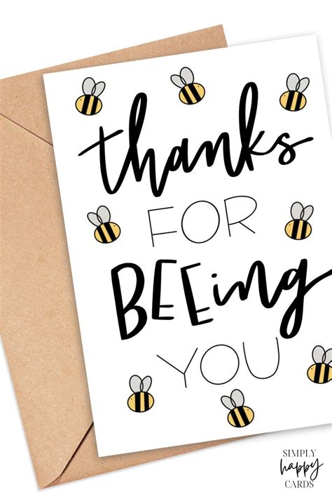 bee ing  appreciation card card  bees handmade
