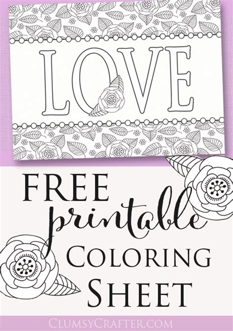 printable adult coloring sheet love perfect