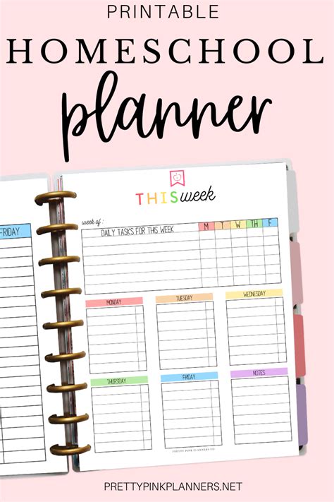 homeschool weekly planner  printable