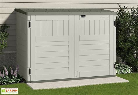 coffre de rangement pvc poubelles multifonctions suncast