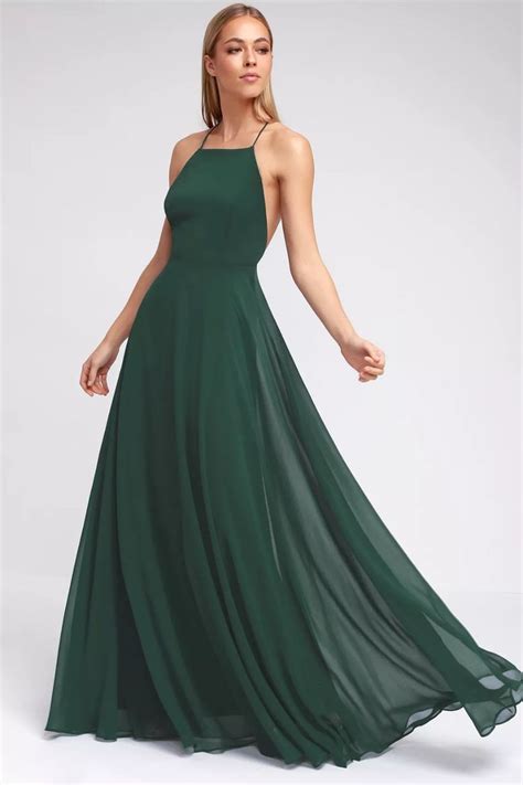 mythical kind  love dark green maxi dress   bridesmaid dresses  backless prom