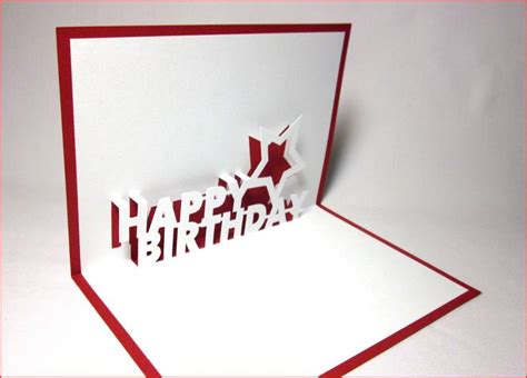 white  red birthday card   word happy birthday cut