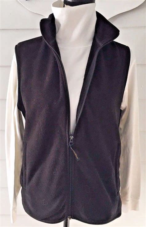 woolrich vest fleece sz large black full zip sleeveless jacket womens woolrich vest fashion