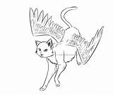 Cat Coloring Winged Lineart Deviantart Print Coloringhome sketch template