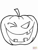 Pumpkin Halloween Coloring Pages Printable Winking Pumpkins Outline Drawing Color Cartoon Template Blank Evil Pumkin Supercoloring Getdrawings Sheets Sheet Print sketch template