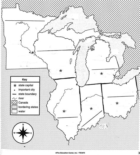 blank map  great lakes
