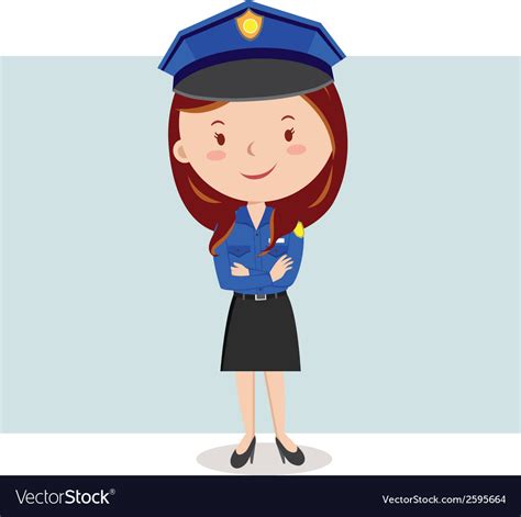 cartoon police officer or policewoman royalty free vector