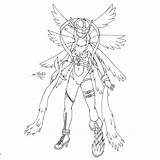 Digimon Angewomon Kari sketch template