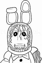 Bonnie Withered Colorear Five Fnaf Dragoart Nightmare Springtrap Naf sketch template