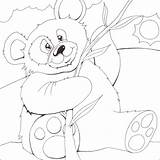 Panda Coloring Pages Baby Happy Bears Animal Bear sketch template