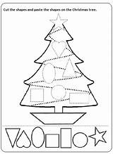 Paste Christmas Cut Worksheet Preschool Printable Worksheets Drawing Kids Crafts Getdrawings sketch template