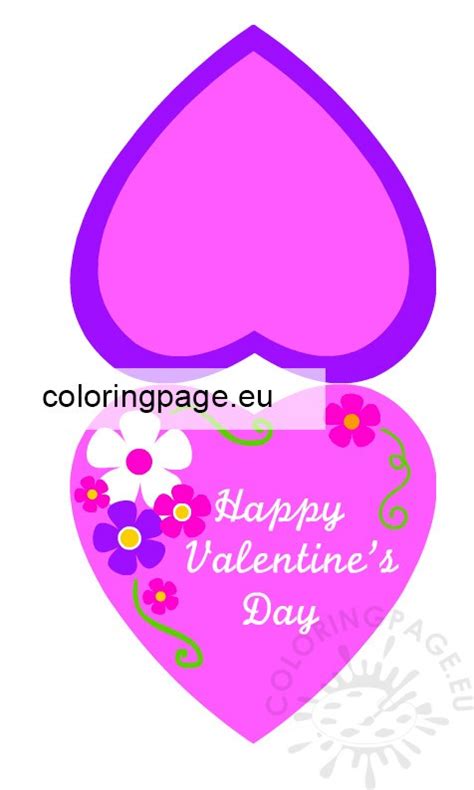 heart shaped valentines day card printable coloring page