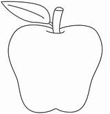 Apple Outline Coloring Preschool Blank Templates Trace Template Activities Apples Color Manzana Pages Para Colorear Printable Crafts Kids Podzim Fall sketch template