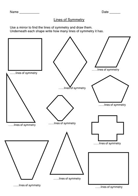 symmetrical shapes worksheet printable worksheets