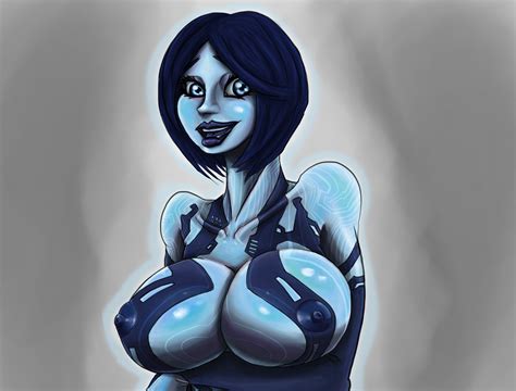 rule 34 1girls areola blue hair blue skin breasts cortana female