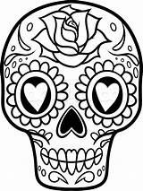 Coloring Skull Sugar Pages Easy Draw Print sketch template