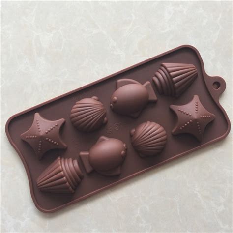 molde forma silicone chocolate pasta americana gelo conchas no elo7 molde de silicone vila
