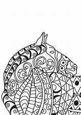 Paard Kleurplaat Zentangle Cheval Cavallo Disegno Mosaik Mozaiek Paarden Adulte Pferden Malvorlage Kleurplaten sketch template