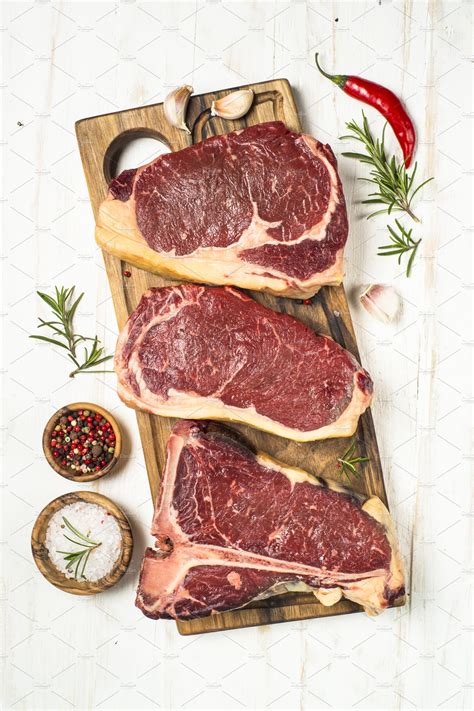 raw meat beef steak  white top high quality food images creative market
