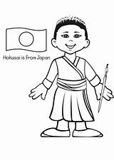 Boy Coloring Japan sketch template