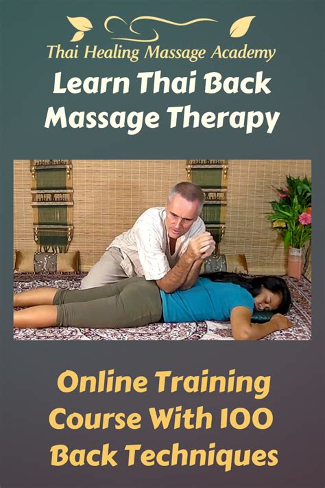 Thai Massage Back Therapy Online Training Online Therapy