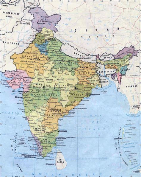 maps  india detailed map  india  english tourist map  india