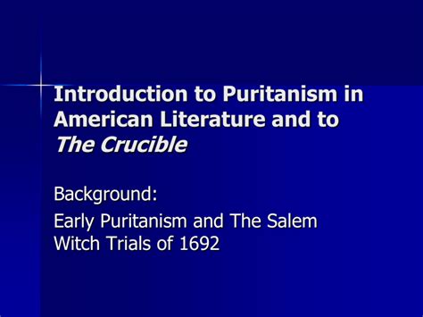 puritans introduction